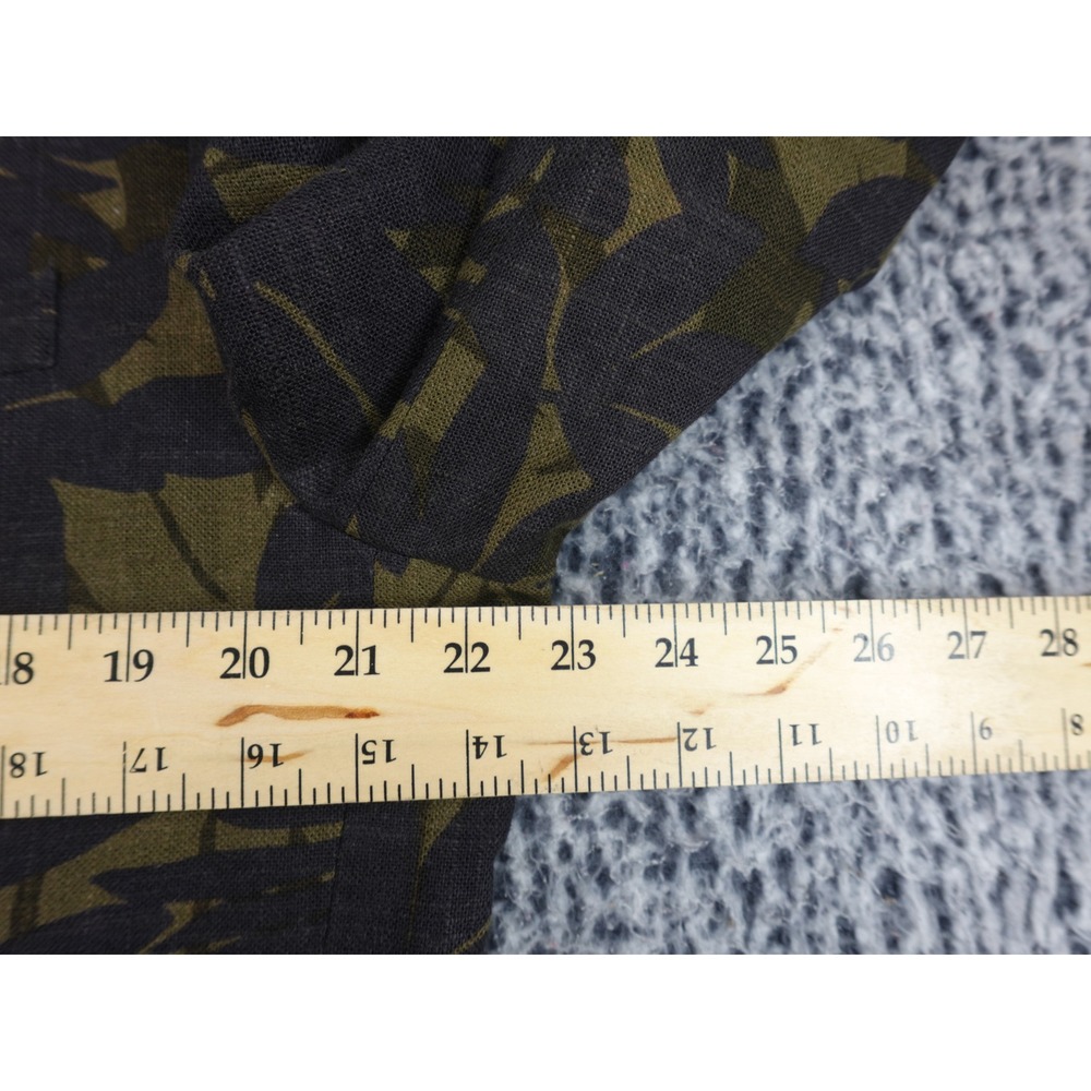 J.Crew Ludlow Linen Mens Large Olive Green Charcoal Tropical Leaf Print Blazer - Picture 7 of 15
